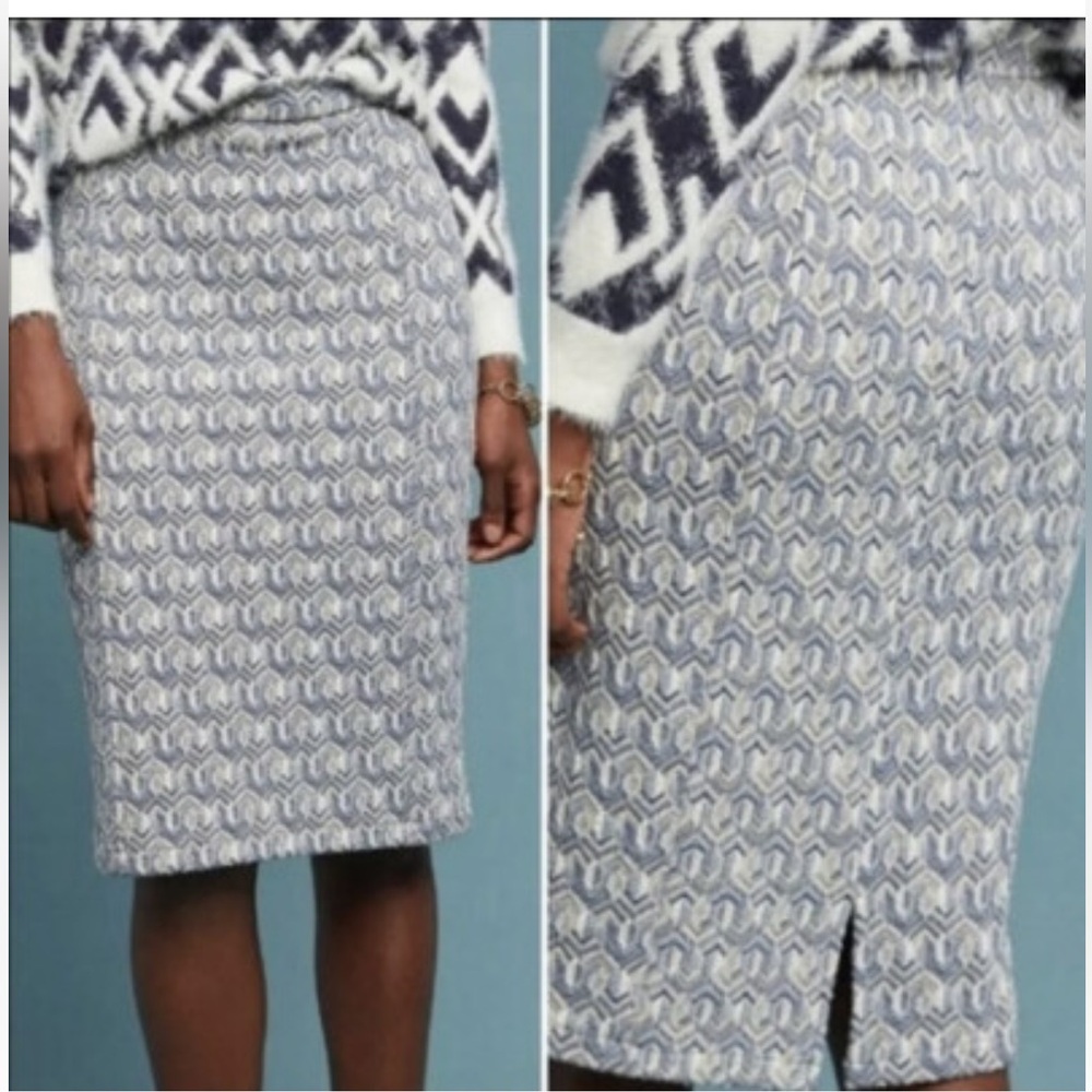 Anthropologie Maeve Emmy Textured  Patterned Pencil Skirt Size Small